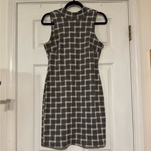 Grey BodyCon Plaid Sleeveless Mini Dress Size Medium